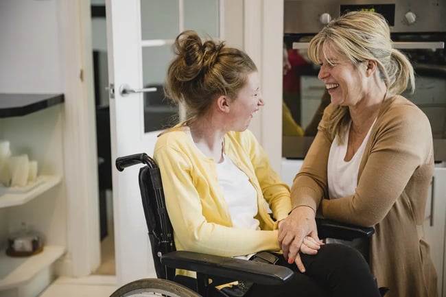 woman  providing home care disability services 